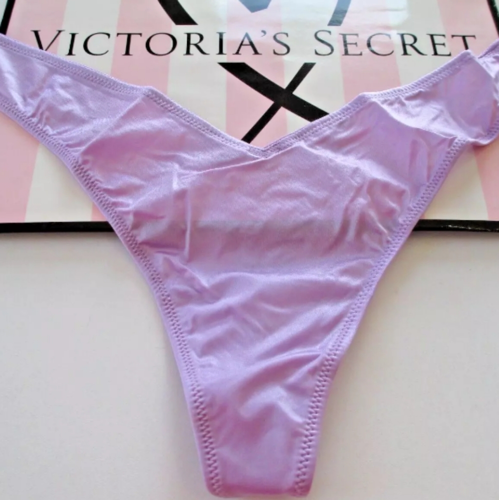 VICTORIA'S SECRET VERY SEXY High Leg Strappy Back Thong VS Charmed Violet Purple